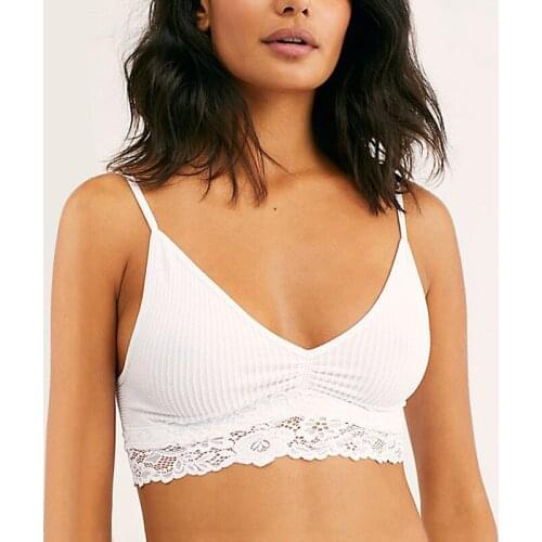 New Women Homewear Thin Bra 2020 Seamless Wire Free Ladies Lace Bralette Backless Cotton Sleep underwear For Women Lace Lingerie