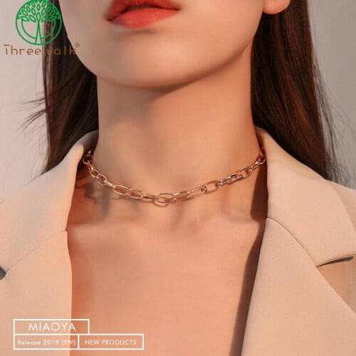 Chain Toggle Clasp Gold Necklace Mixed Linked Circle Necklaces for Women Minimalist Choker Necklace collier femme collar