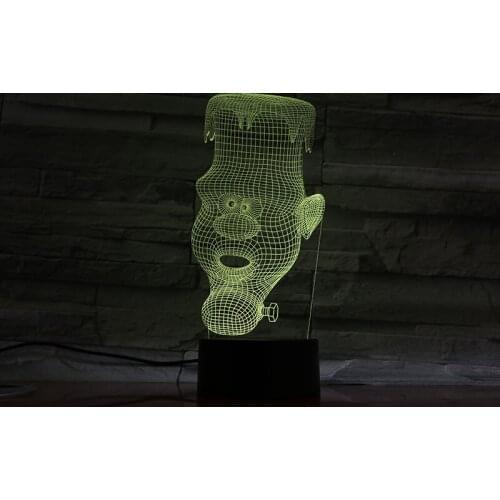 Decorative 3D Night Light LED Skull Plug In Acrylic Nightlight Kids Friends Gift Halloween Party Decor Smart Phone Colo Control