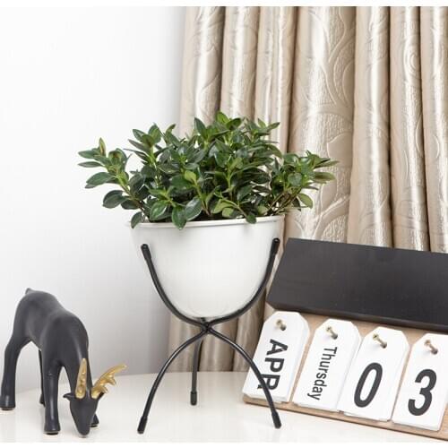 Living Room Bedroom Bar Flower Pot Holder Indoor Floor Single Layer Potted Plant Stand Metal Simple Modern Multifunction WF923