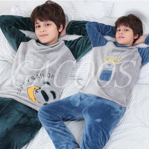 Baby Kids Pajamas Sets Flannel Boys Sleepwear Suit Spring Girls Homewear Long Sleeve Pijamas Tops+Pants 2pcs Children;s Clothing