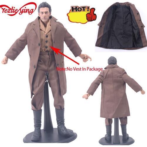 1:6 Scale Soldier Long Coat People Civilian Coat Pants Cotton Clothes Brown Man Clothing Male For 12 Inch Body Action Figure
