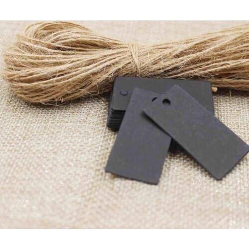 Retrospective Lovely Small cute Party Decoration Paper cards Kraft /black Gift Tag Hang tag 200pcs +200 hemp string