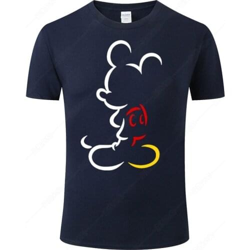 Mickey Mouse T Shirt Men Women Shirt 100% Cotton Summer Short Sleeve T-shirt Male Fashion Unisex Tops Cool Tee Clothes J46