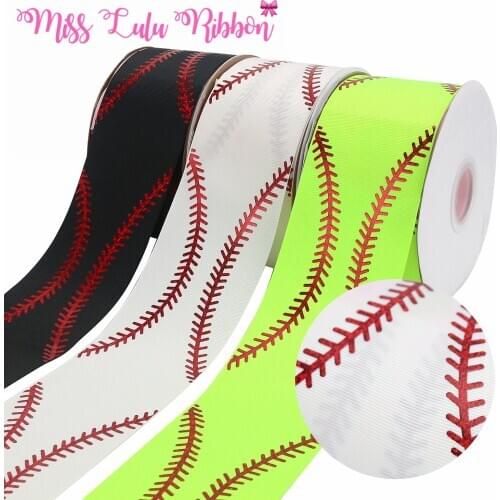 3 "75mm Sports Series Sewing Printing Three Color Holographic Softball Ribbon DIY Accessories 50 Yards /Roll