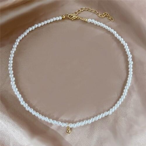 Classic Elegant Pearl Necklace for Women Men Girls Teens Korean Pearls Necklaces Jewelry Gift Wholesale 2021 Trend New Arrival