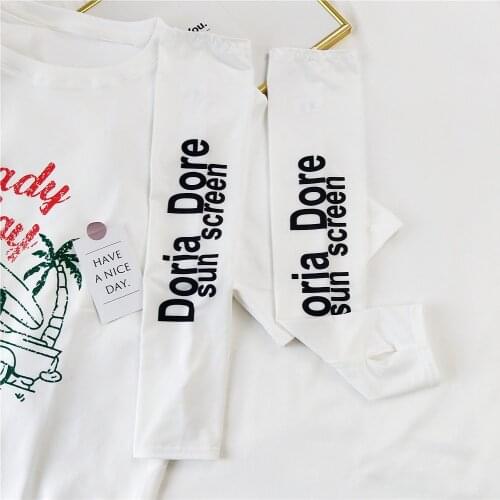 Creative Funny Letters Printed Sunscreen Ice Sleeves Unisex Cycling Running Sports Arm Hand Cover Protection Sleeves Accessories