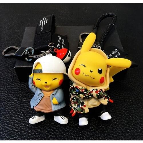 Fashion Pokémon Toys Japanese Anime Figure Pokemon Keychain Cartoon Pokémon Keychain Cute Kids Toys Pokemon Keyring Toy Gifts