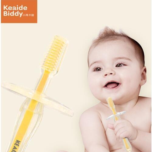 Soft training bendable infant safe silica gel quality kids heat-proof oral care 3 pcs／set baby toothbrush on sale KD3143