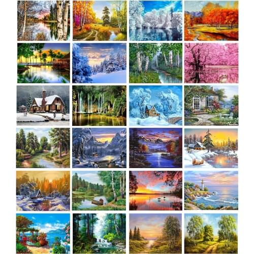 Painting by numbers art paint by number DIY handmade decorative landscape adult hand painted 40x50cm wall art for home decor