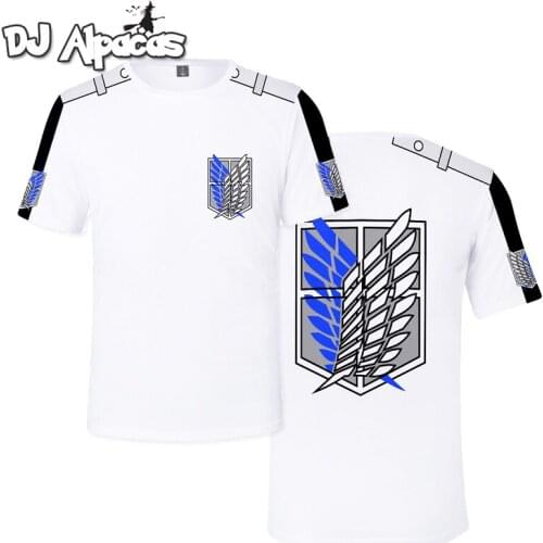 Attack on Titan Cosplay Wings of Freedom Mikasa T-shirts Mens Japanese Men Short Sleeve Attack on Tita Costume Anime T Shirt
