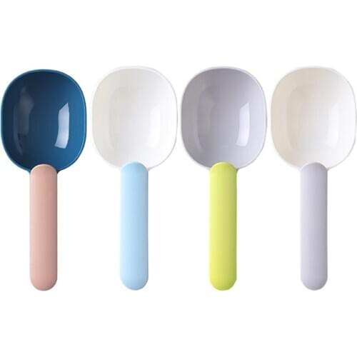 OOTDTY Plastic Rice Spoon Powder Scoop Spice Flour Coarse Grains Shovel with Sealing Clip Measuring Kitchenware Tool