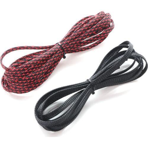 1M Diameter 6mm PET Polyester Braided Wire Tube DIY RC Motor ESC Wire Cable Line Protective Cover Tube for RC Drone