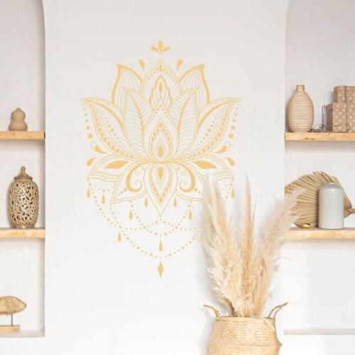 Simple and artistic Golden Lotus self adhesive wall sticker Wall decoration wall stickers for bedroom and living room