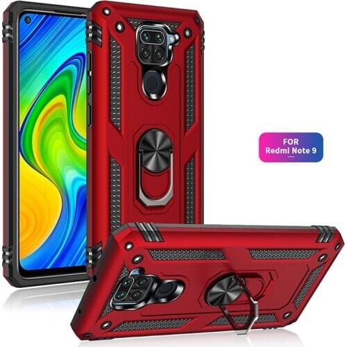 For Xiaomi Redmi Note 9 Case Hard PC With Stand Ring Armor shockproof protective Back Cover Case for xiaomi redmi 9 note9 shell
