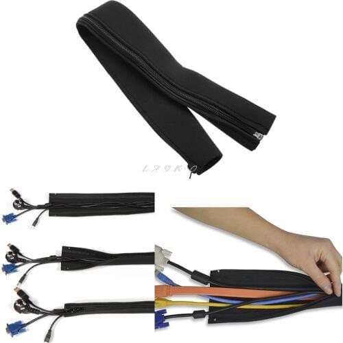 DIY Neoprene Cable Management Sleeve Zipper Wrap Wire Hider Cover Organizer
