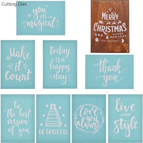 2019 DIY Word Silk Screen Printing Stencil For Polymer Clay T-Shirts Ceramic Tile Glass Wood Tote-bags Fabric
