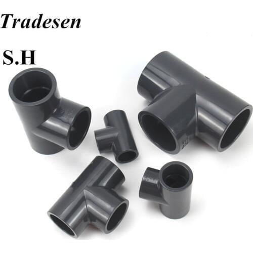 1pcs Inner Dia 20 25 32 40 50mm PVC Tee Connector Aquarium Fish Tank Tube DIY Tools Garden Water Connectors UPVC Pipe Joints