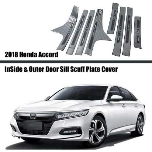For Honda Accord 2018 2019 2020 High-quality The Carbon Fiber Scuff Plate/Door Sill and Rear bumper Protector Sill