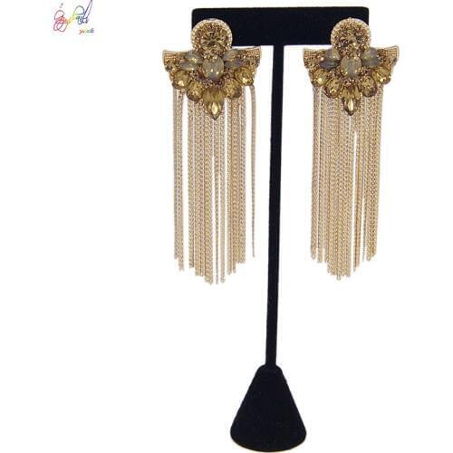 Yulaili 2019 Personality Designs Wholesale Fashion Jewelry Vintage Clear Crystal Drop Earrings for Women Party Accessories