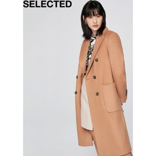 SELECTED Womens New Style Long Loose Straight Wool Outwear S|420427015