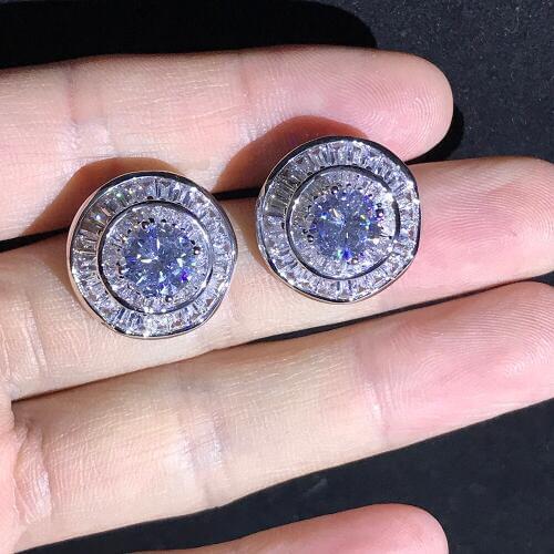 2019 new Cubic zirconia micro paved CZ sparkling round earring women luxury Jewelry