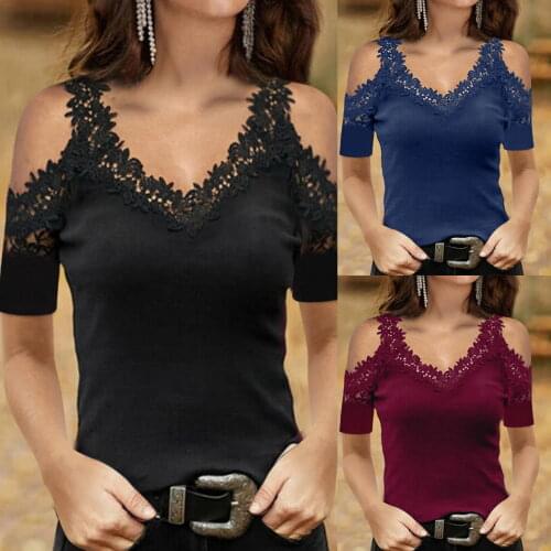 Women Tops Summer T-Shirts for Woman Hollow Out Bead Lace Decor Short Sleeve Slim Top Femme T Shirt Women Y2K Ropa Mujer T-Shirt