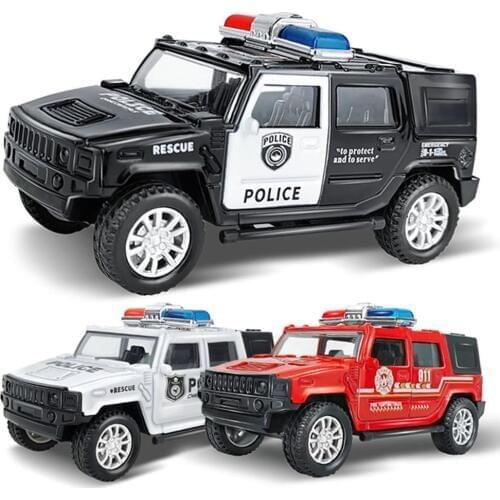 1/36 Simulation Police Car Vehicle Pull Back Truck Model Kids Toy Christmas Gift