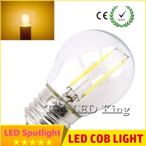 10PCS Big Promotion Retro LED Filament Light lamp E27 E14 6W 18W 12W 110V 220V G45 Clear Glass shell vintage edison led bulb