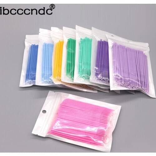 100 Pcs/lot Cotton Head Tattoo Sticks Dedicated Clean Cotton Swab Stick for Pro Eyebrow Lip tattoo Beauty Makeup