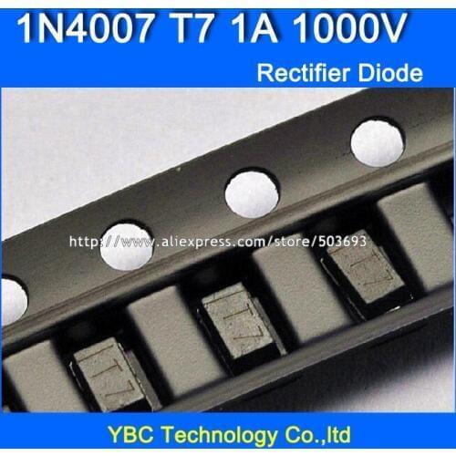 1000pcs/lot 1N4007 T7 1A/1000V Fast Recovery Rectifier Diode