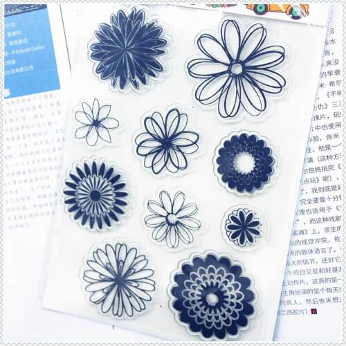 11.3*15.56cm Circle The Blossom Transparent Silicone Rubber Clear Stamps Cartoon For Scrapbooking/DIY Wedding Album