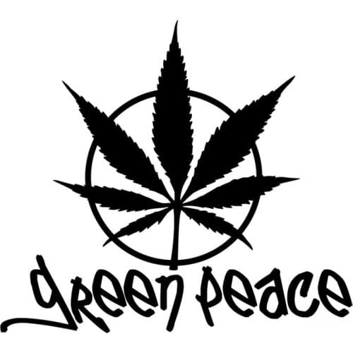 15.2CM*13.4CM Peace Leaf Car Body Window Bumper Vinyl Decal Car Stickers Vinyl Decal Decorate Sticker Black/Sliver C8-1348