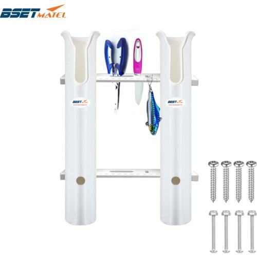 2 Tubes Link White plastic fishing rod racks holders socket for boat marine fishing box kayak boat yacht