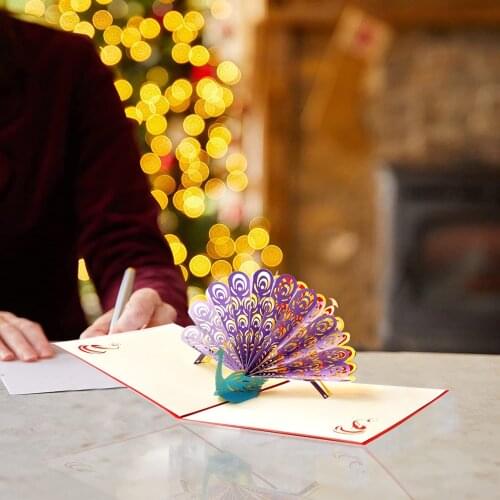 3D Pop Up Mothers Day Card Anniversary Greeting Cards Gift for Mom Her Gifts Peacock Card for Christmas Thanksgiving Fathers Day