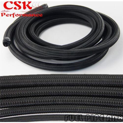 5 METER STAINLESS STEEL/NYLON BRAIDED 8AN AN8 8-AN BLACK OIL/FUEL LINE/HOSE 5M 16 FEET