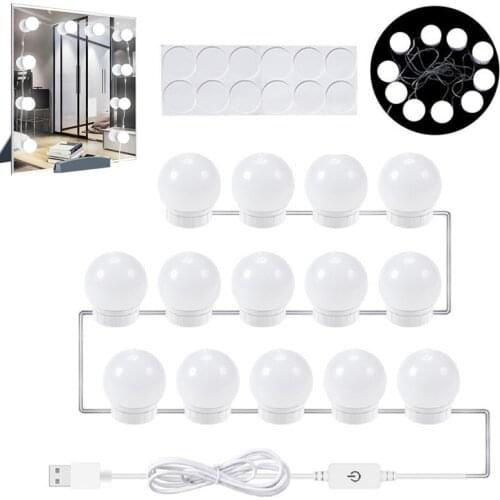 6/10/14Pcs 8W Led Makeup Mirror Light Bulb Light Bulb Dimmable Dressing Table Mirror Lamp Hollywood Makeup Lights USB Wall Lamp