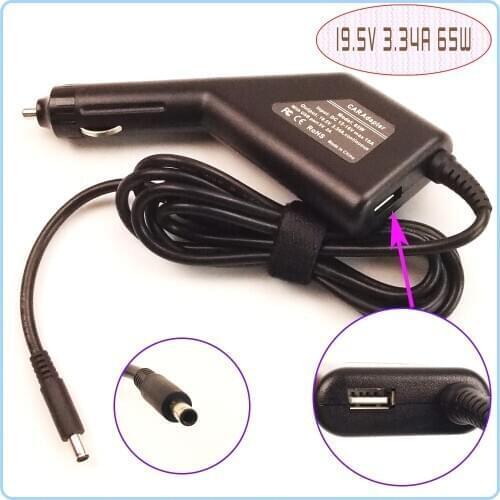 AJEYO 19.5V 3.34A Laptop Car DC Adapter Charger/Power Supply For Dell Inspiron 15 3000 3655 3252 3050 3555 3552 3551 3537