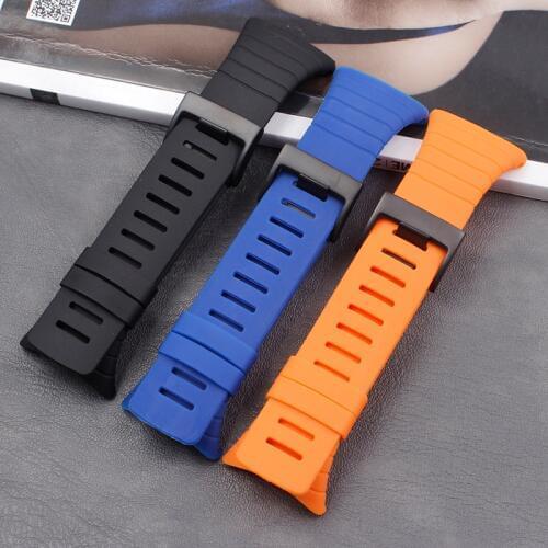 Womens Watch Accessories 24mm for Suunto Core Outdoor Sports Casual Waterproof Mens Natural Rubber Strap Buckle