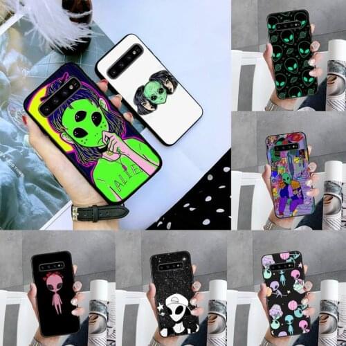 Aesthetics Cute Cartoon Alien Phone Case For Samsung S6 S7 edge S8 S9 S10 e plus A10 A50 A70 note8 J7 2017