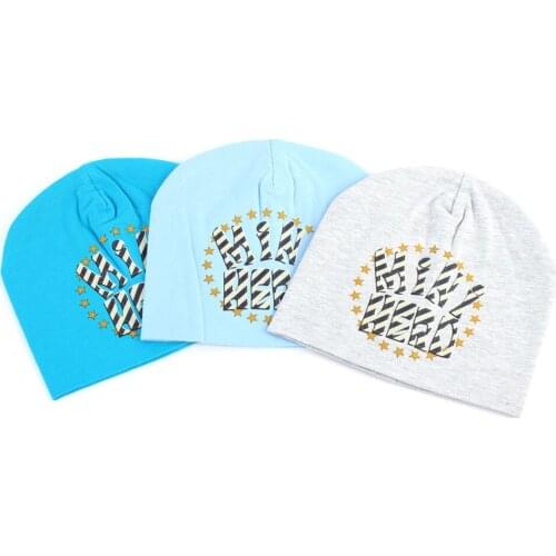 Candy Color Childrens Beanies Newborn Star Letter Print Caps Baby Girls Boys Plain Flat Cotton Beanie Hats Outdoor Bonnet