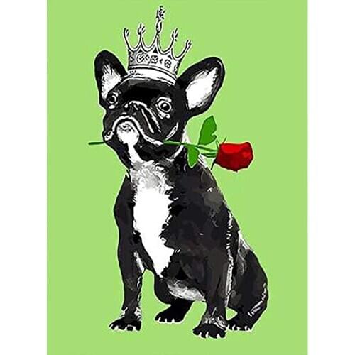 DIY Pictures By Numbers dog and flower Canvas Oil Painting Flowers For Living Room Diy Frame Wall Art Home Decoration