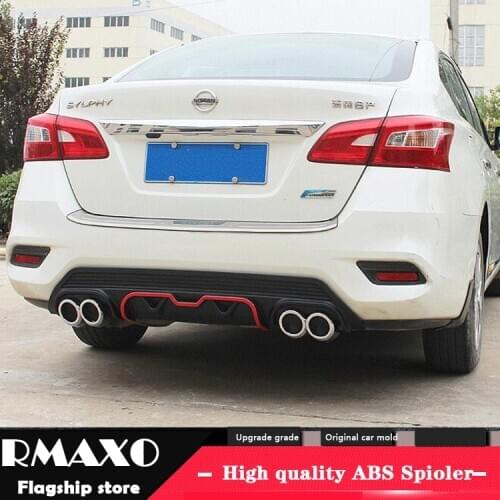 For Sentra SYLPHY Body kit spoiler 2016-2018 For Nissan Sentra ABS Rear lip rear spoiler front Bumper Diffuser Bumpers Protector