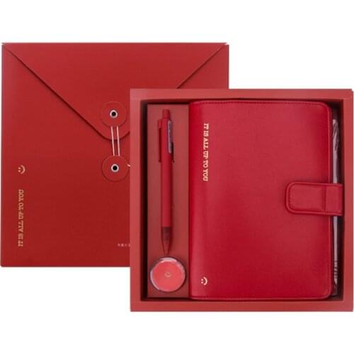 Deep Red PU Leather Planner Book B6 Diary Set 96 Sheets Undated Working Scheduler Notebook Agenda Gift Free Shipping