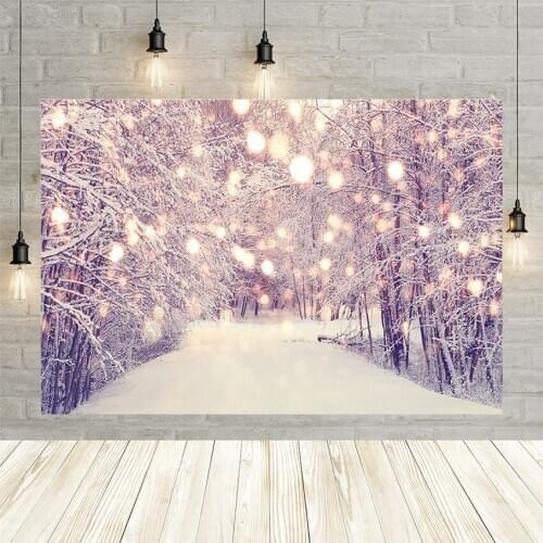 Avezano Winter Wonderland Photography Backdrop Snow Forest Bokeh Woodland Christmas Background Photo Studio Photophone Photocall