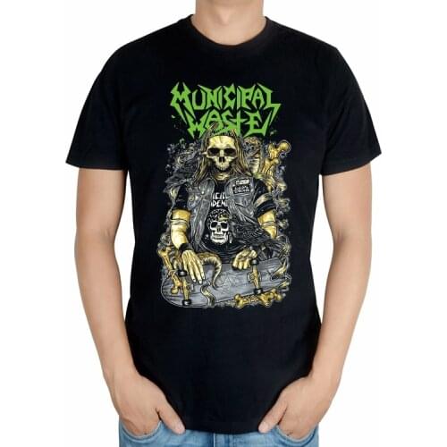 8 kinds Harajuku Summer style Municipal Waste Skull skateboard tee Rock Brand men women Cotton shirt Hardrock heavy Dark Metal