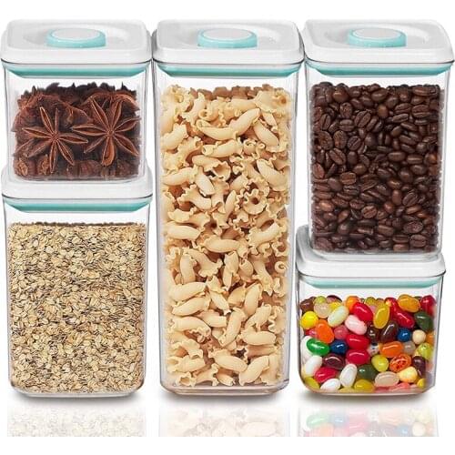 Airtight Food Storage Containers, 5 PC Cereal Container Storage Set, Kitchen & Pantry Organization, Plastic Canisters