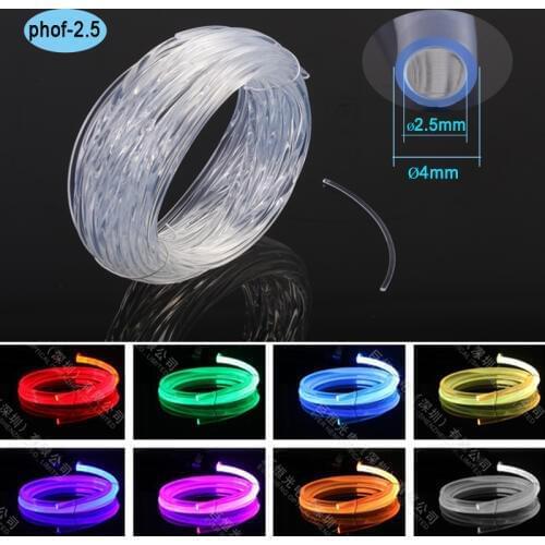 Anti-uv jacket 2.5mm plastic core side light fiber optic cable fibra optica light