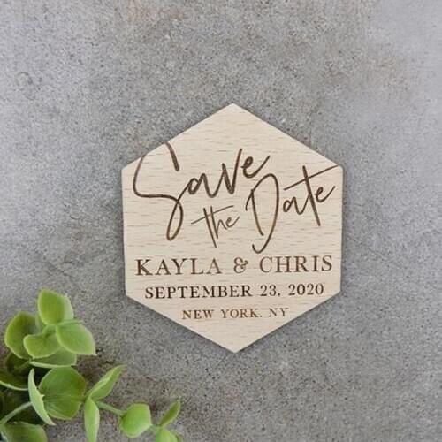 Custom Save the Date Magnet,Customized bride and groom name wood,Unique Rustic Save the Date,wedding Invitation