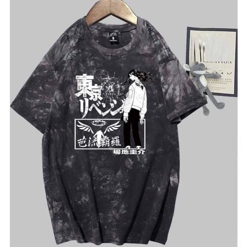 Tokyo Revengers Baji Keisuke Short Sleeve O-neck Anime Tie Dye Man T-shirt